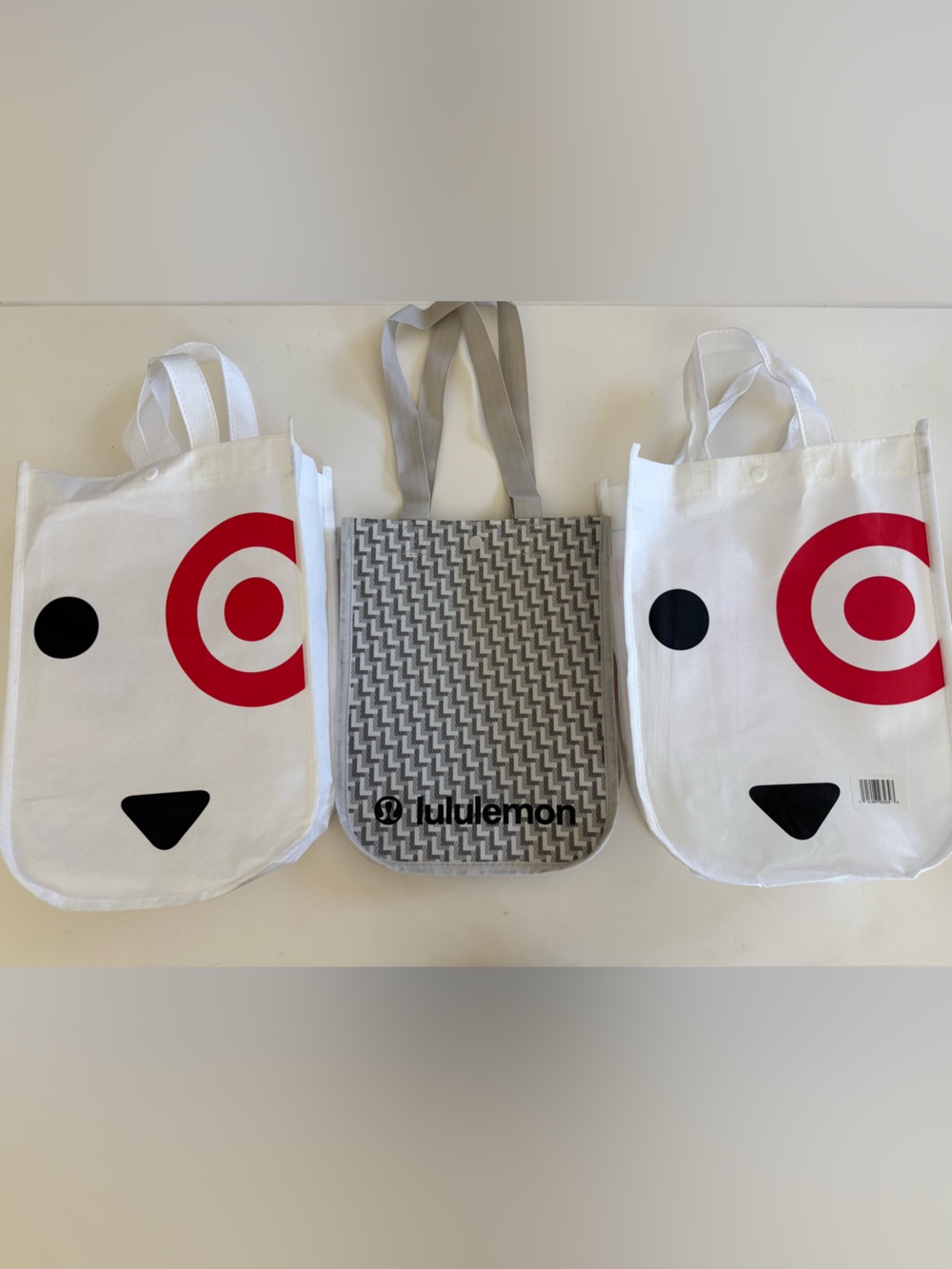 Set of 3 Lululemon and Target Small Reusable Tote Bags